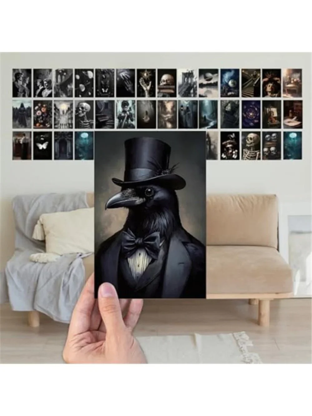64 Pcs Moody Dark Academia Decor Vintage Postcards, Grunge Room Decor Gothic